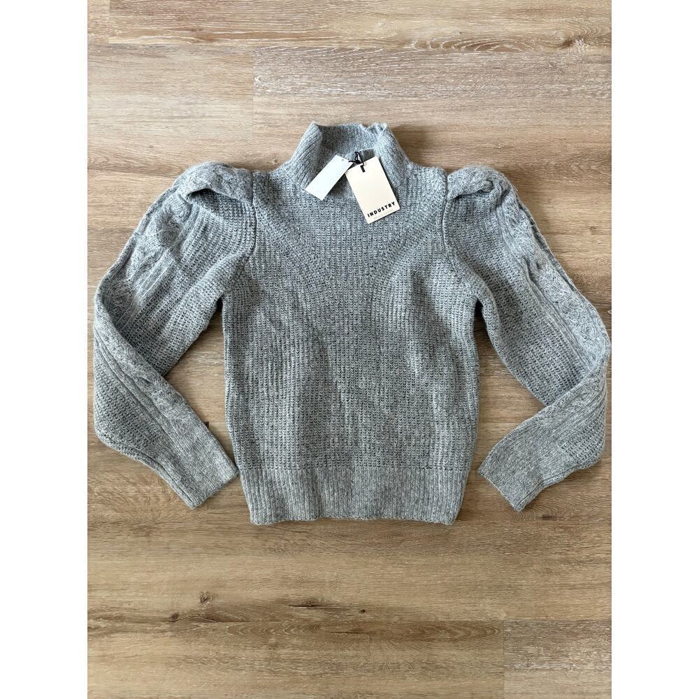 NWT Industry Puff Sleeve Knit Sweater
Mock Neck